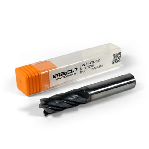 12 mm VHM Schaftfräser, 4 Schneiden, Flach, Standardlänge, Für P, M, K Materialien, AlCrN beschichtet