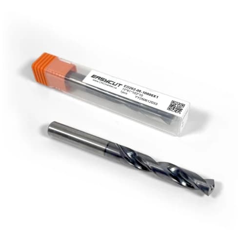 10mm Vollhartmetall-Bohrer, 2-schneidig, 5xD, mit Innenkühlung, 140°, 49mm Spanlänge, beschichtet