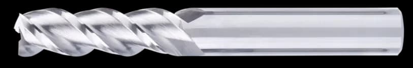 4 mm VHM Schaftfräser, 3 Schneiden, Flach, Lang, Für N-Materialien, Unbeschichtet