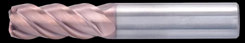 10 mm VHM Schaftfräser, 0.2 mm Fase, 4 Schneiden, Radius, Standardlänge, für P, H Materialien, TiSiAlCrN beschichtet