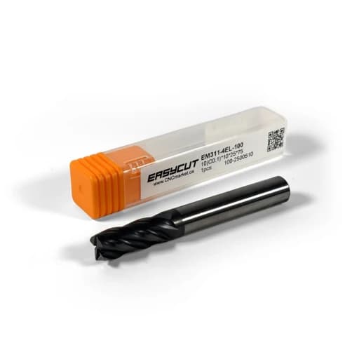 10 mm VHM Schaftfräser, 4 Schneiden, Fasen, Standardlänge, Für P, M, K Materialien, AlCrN-beschichtet