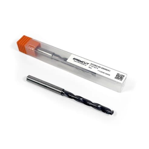5mm Vollhartmetall-Bohrer, 2-schneidig, 5xD, mit Innenkühlung, 140°, 35mm Spanlänge, beschichtet