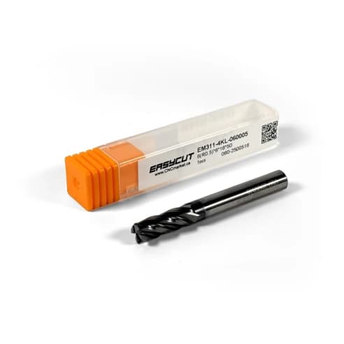 6 mm VHM Schaftfräser, 0.5 mm Fase, 4 Schneiden, Radius, Standardlänge, Für P, M, K Materialien, AlCrN beschichtet