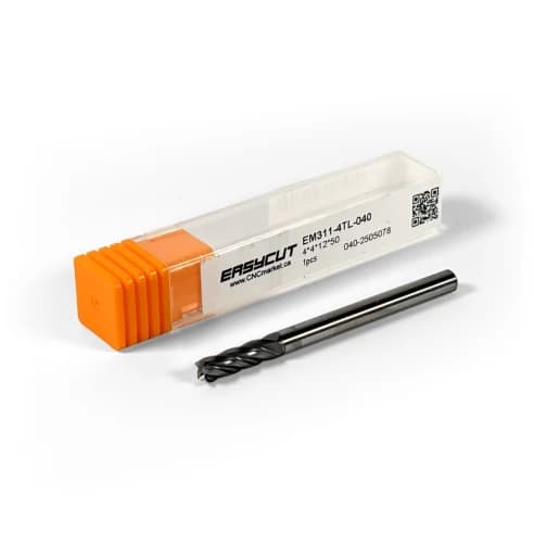 4 mm VHM Schaftfräser, 4 Schneiden, Flach, Standardlänge, Für P, M, K Materialien, AlCrN beschichtet