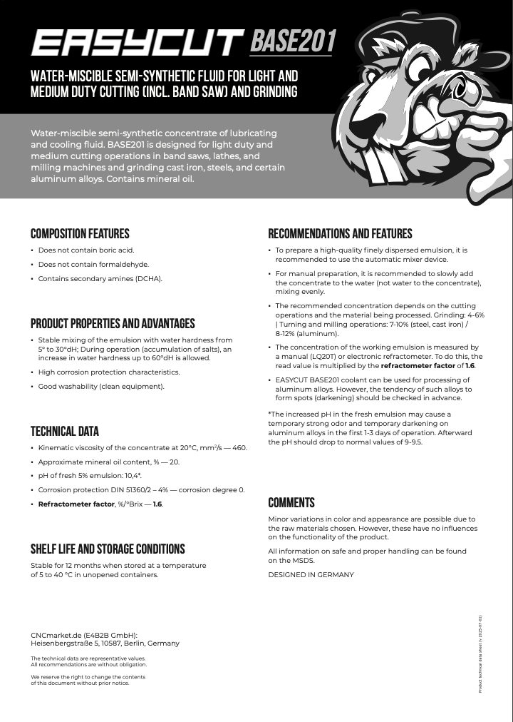 Product Information Data Sheet BASE201