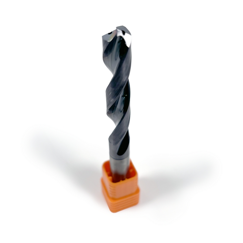 10mm Vollhartmetall-Bohrer, 2-schneidig, 5xD, mit Innenkühlung, 140°, 49mm Spanlänge, beschichtet