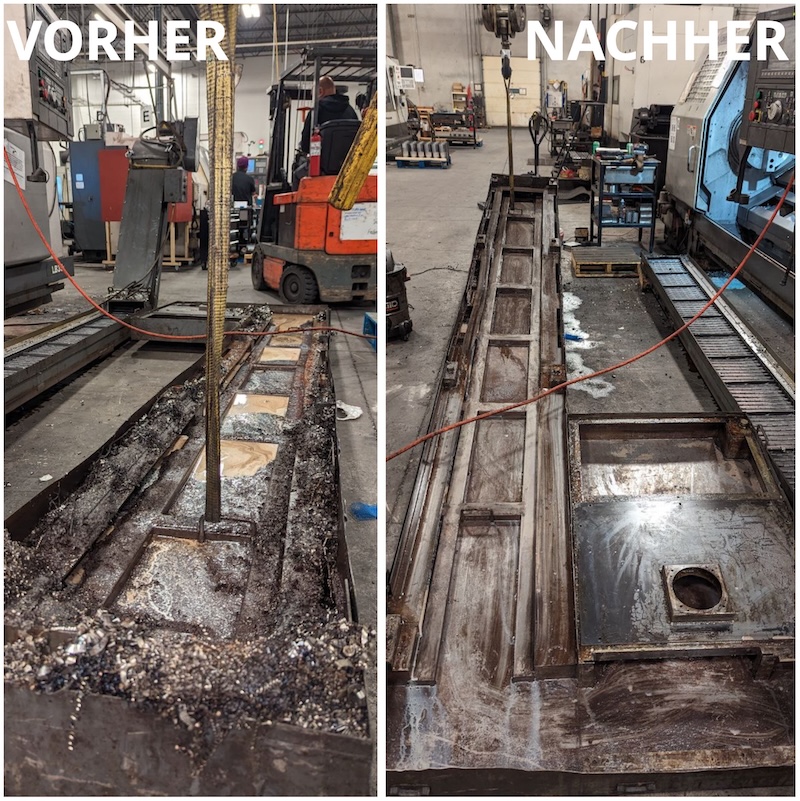 CNC-Maschinenreinigung und KSS-Wechsel, Service bis 8 Stunden