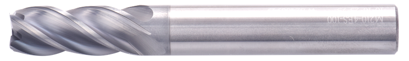 4 mm Solid Carbide End Mill, 1 mm Corner Chamfer, 4 Flutes, Radius, Standard length