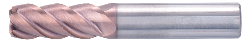 12 mm Solid Carbide End Mill, 2 mm Corner Chamfer, 4 Flutes, Radius, Standard length, For P, H materials, TiSiAlCrN coated