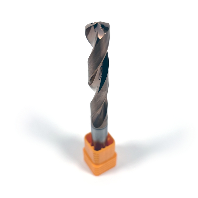 10mm Vollhartmetall-Bohrer, 2-schneidig, 5xD, mit Innenkühlung, 140°, 49mm Spanlänge, beschichtet